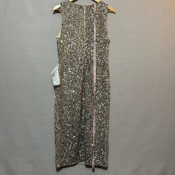 NWT Mac Duggal Sleeveless Sequined Midi Sheath Dress - size 12 - Picture 5 of 8